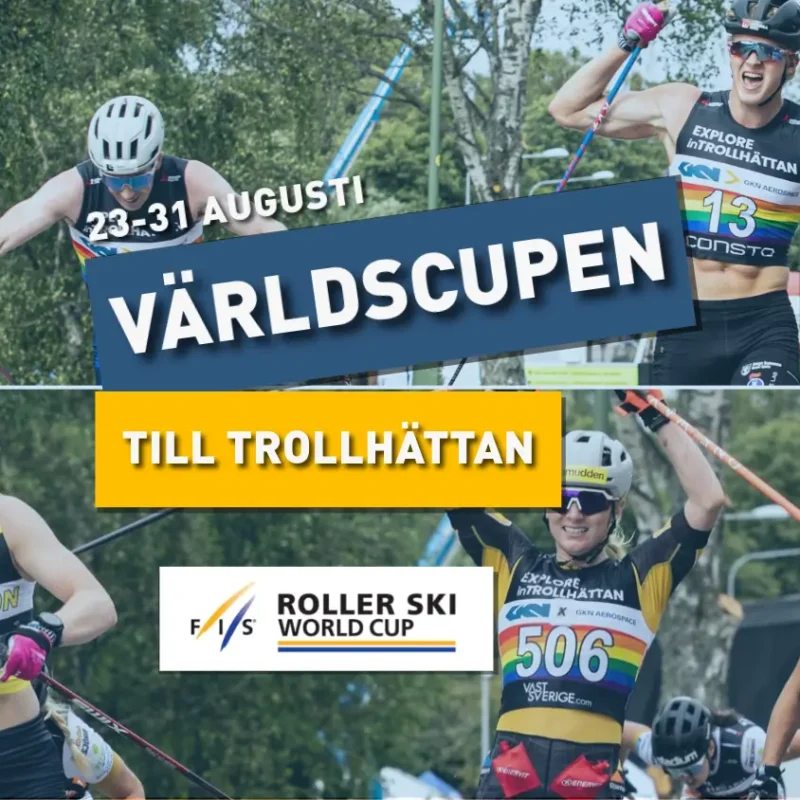 Vinnarna i Alliansloppet 2024 med text om att världscupen kommer till Trollhättan.